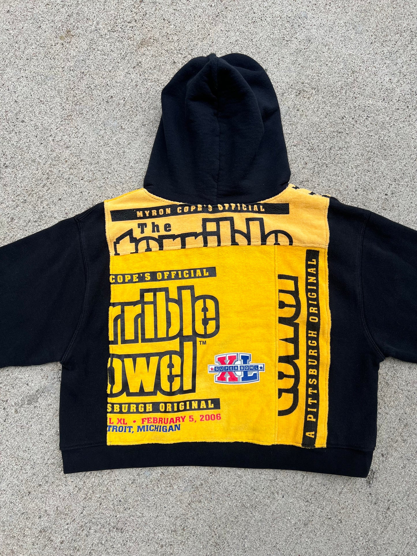 Steelers Terrible Towel Cropped Zip Up - M