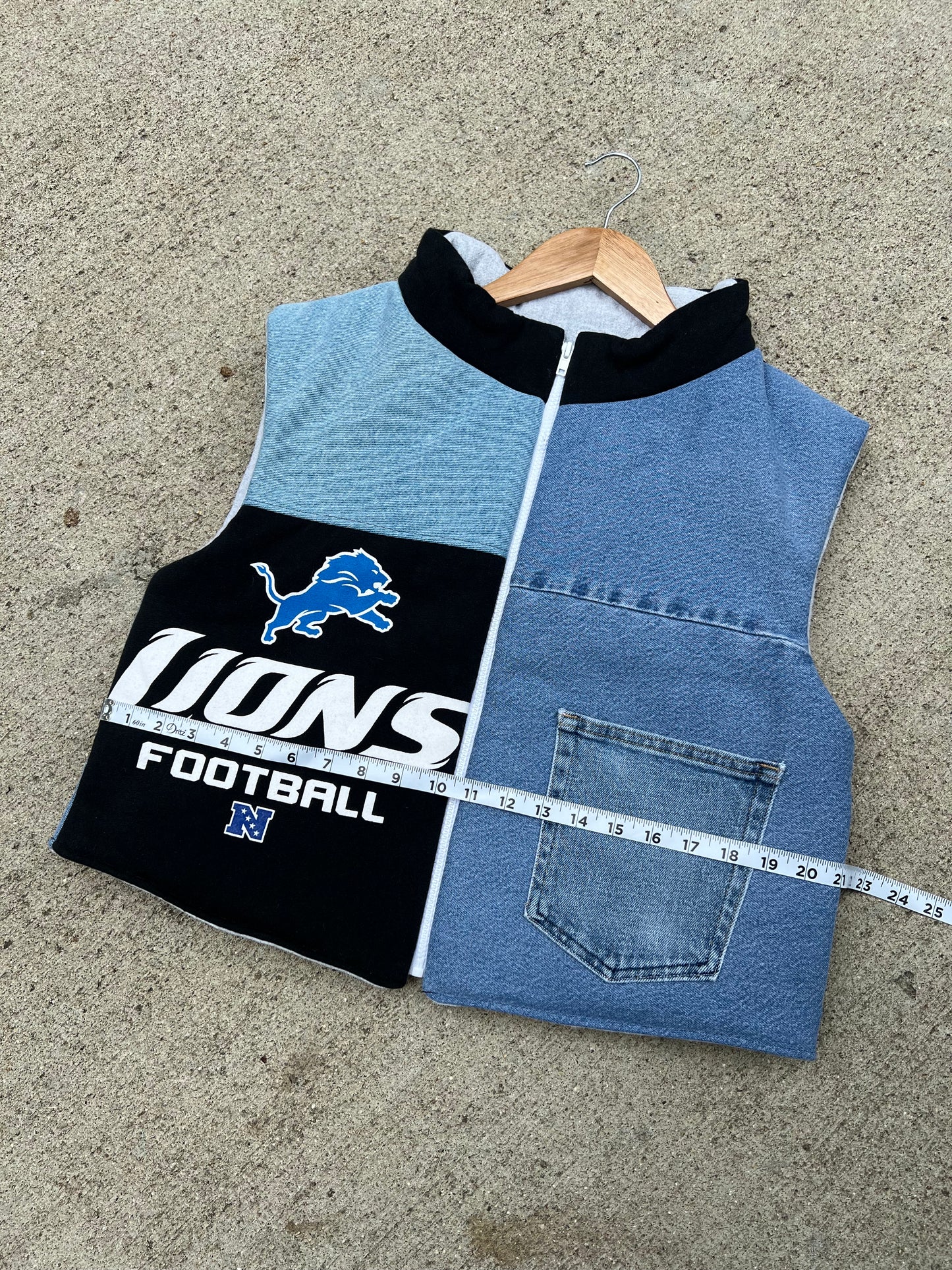 Lions Denim Jersey Vest - XL
