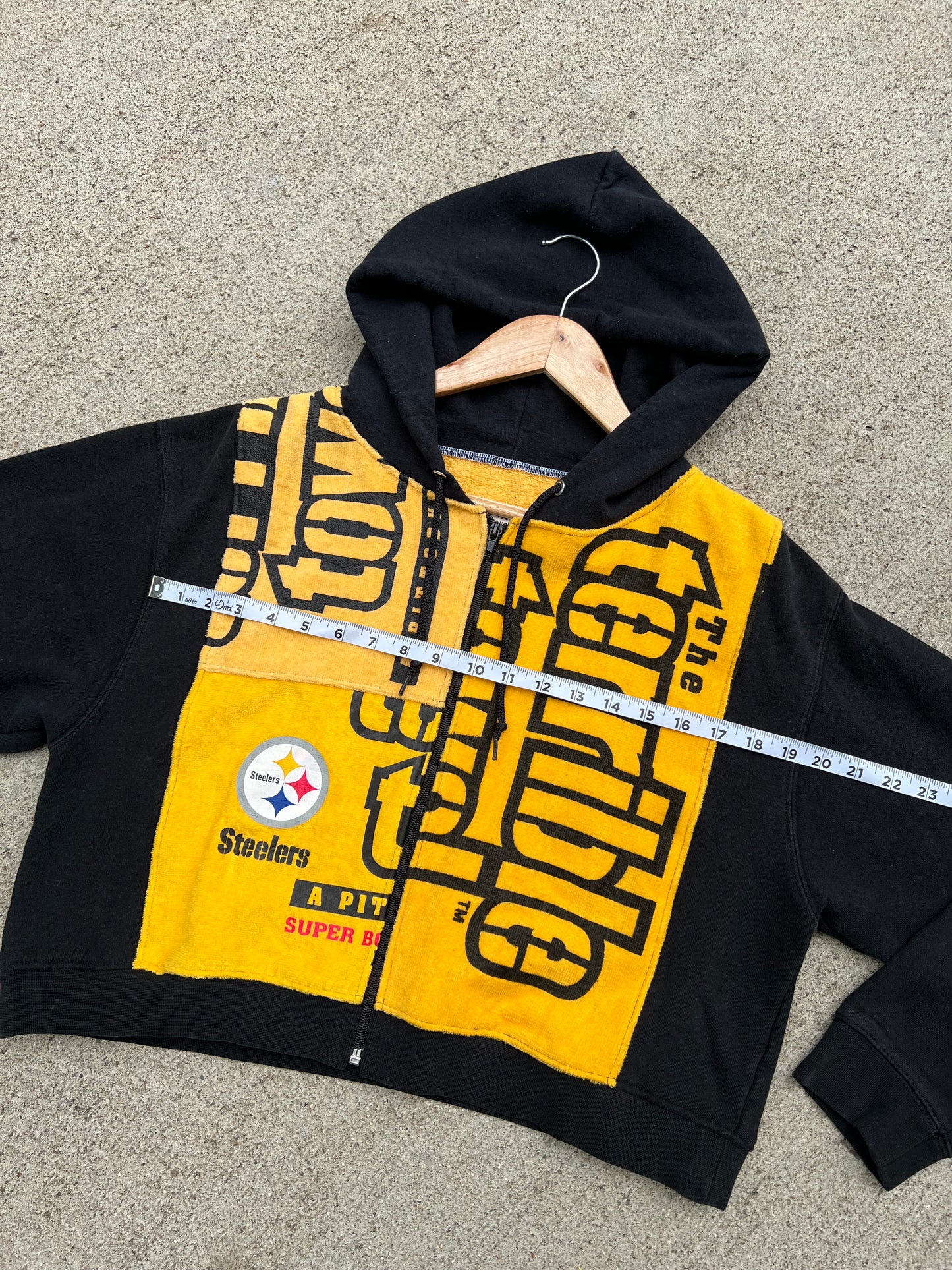 Steelers Terrible Towel Cropped Zip Up - M