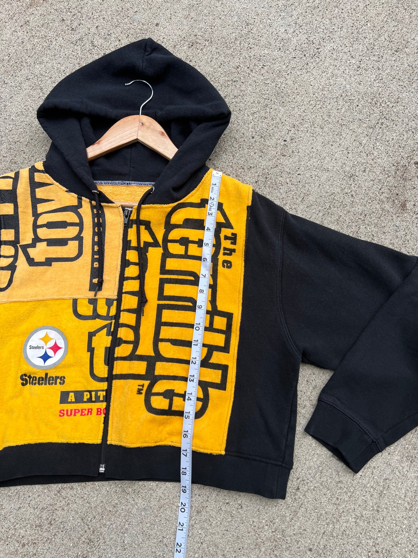 Steelers Terrible Towel Cropped Zip Up - M