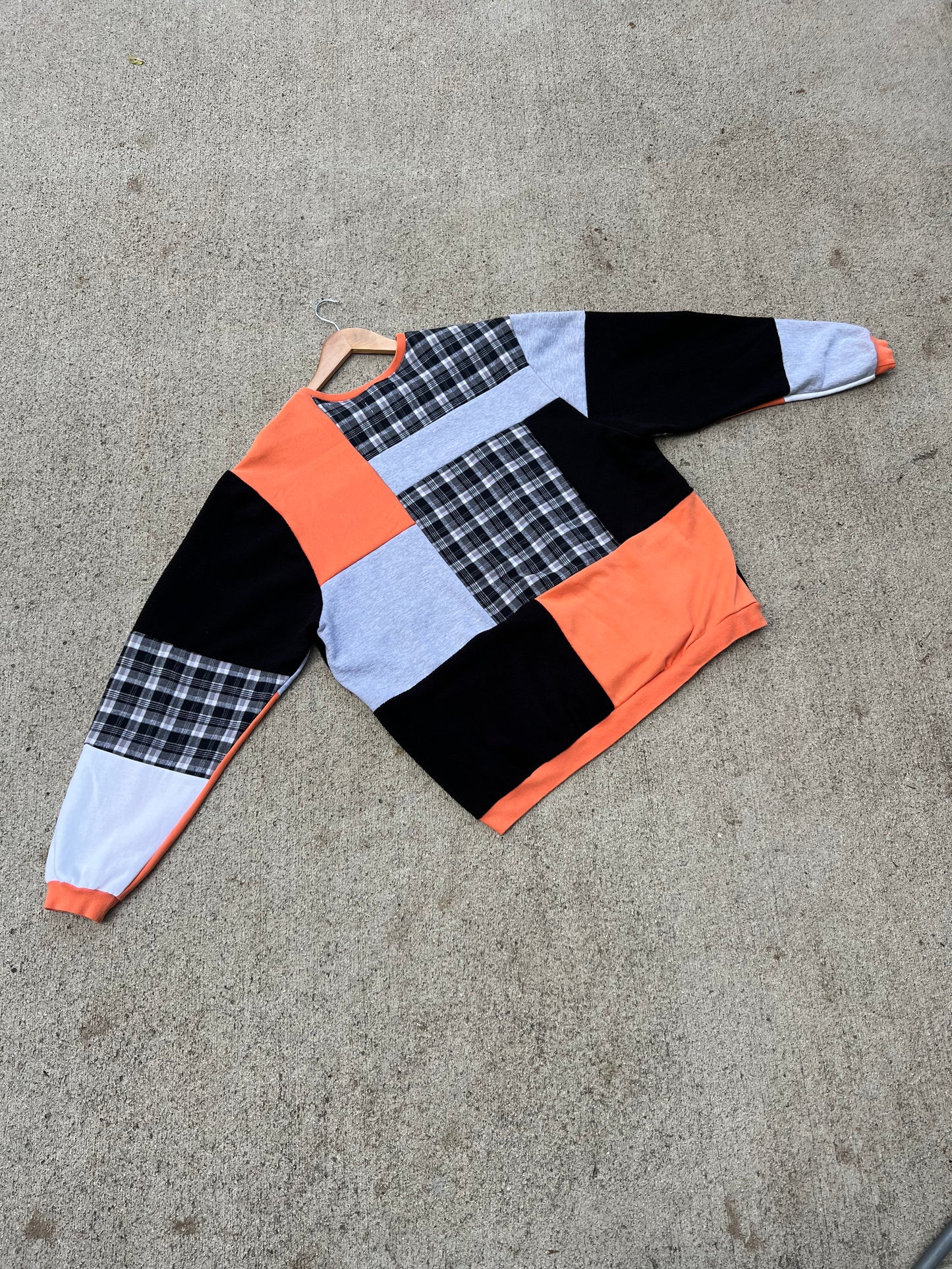 Bengals Plaid Patchwork Crew - XL
