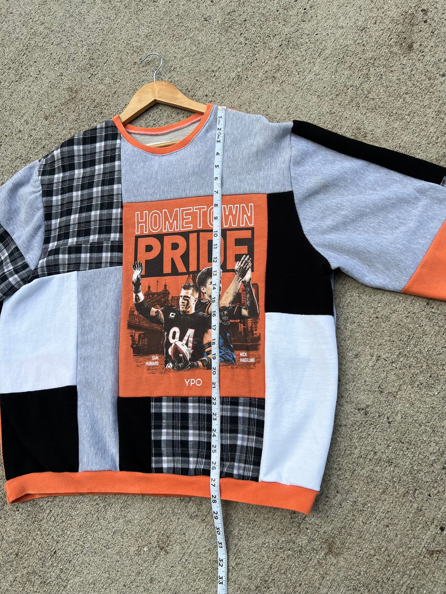 Bengals Plaid Patchwork Crew - XL