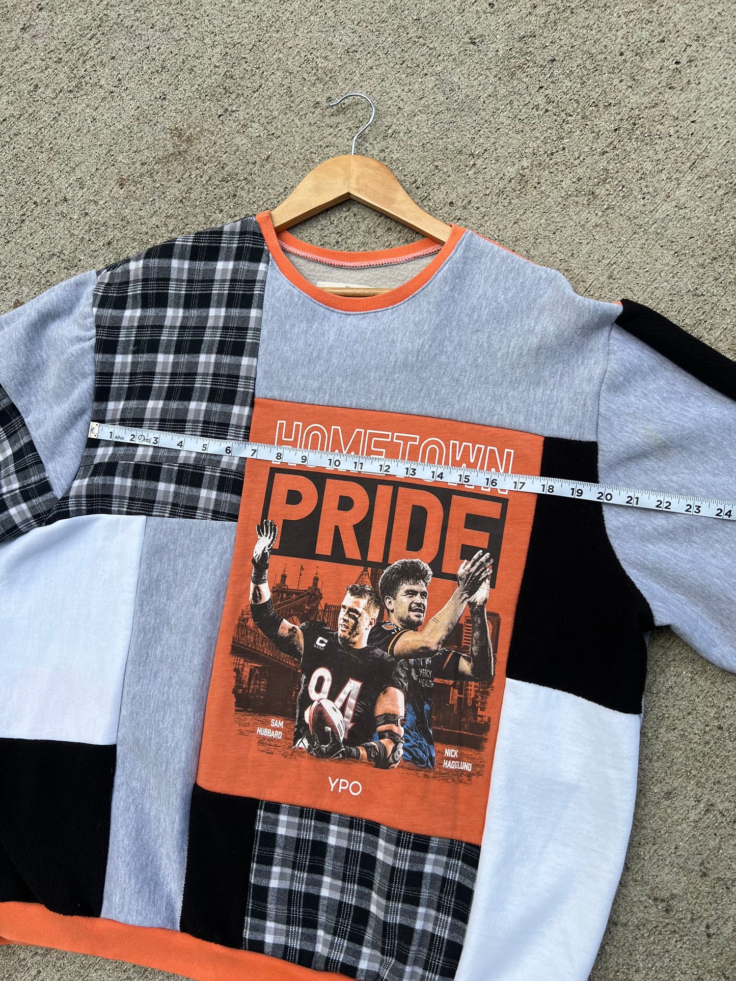 Bengals Plaid Patchwork Crew - XL