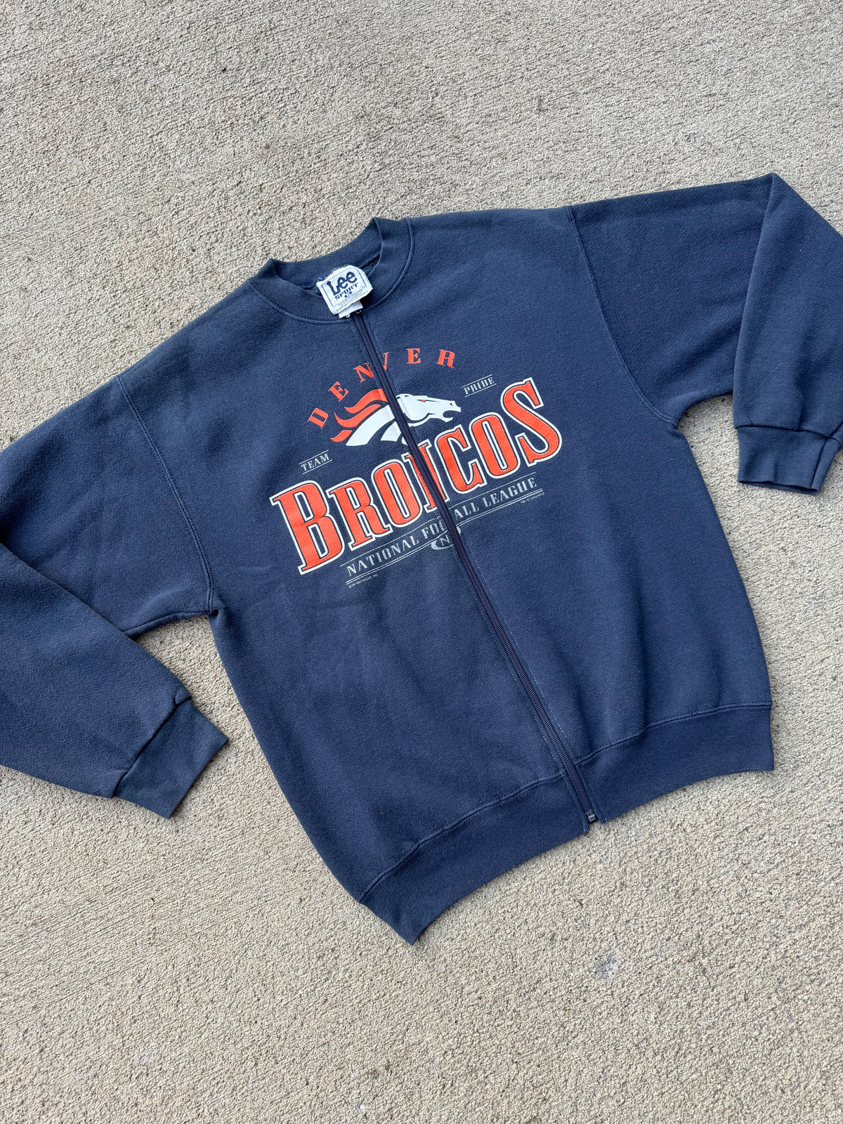 Denver Broncos Vintage Zip Up Crew - XL