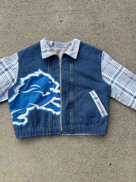 Detroit Lions Cropped Jean Jacket - L