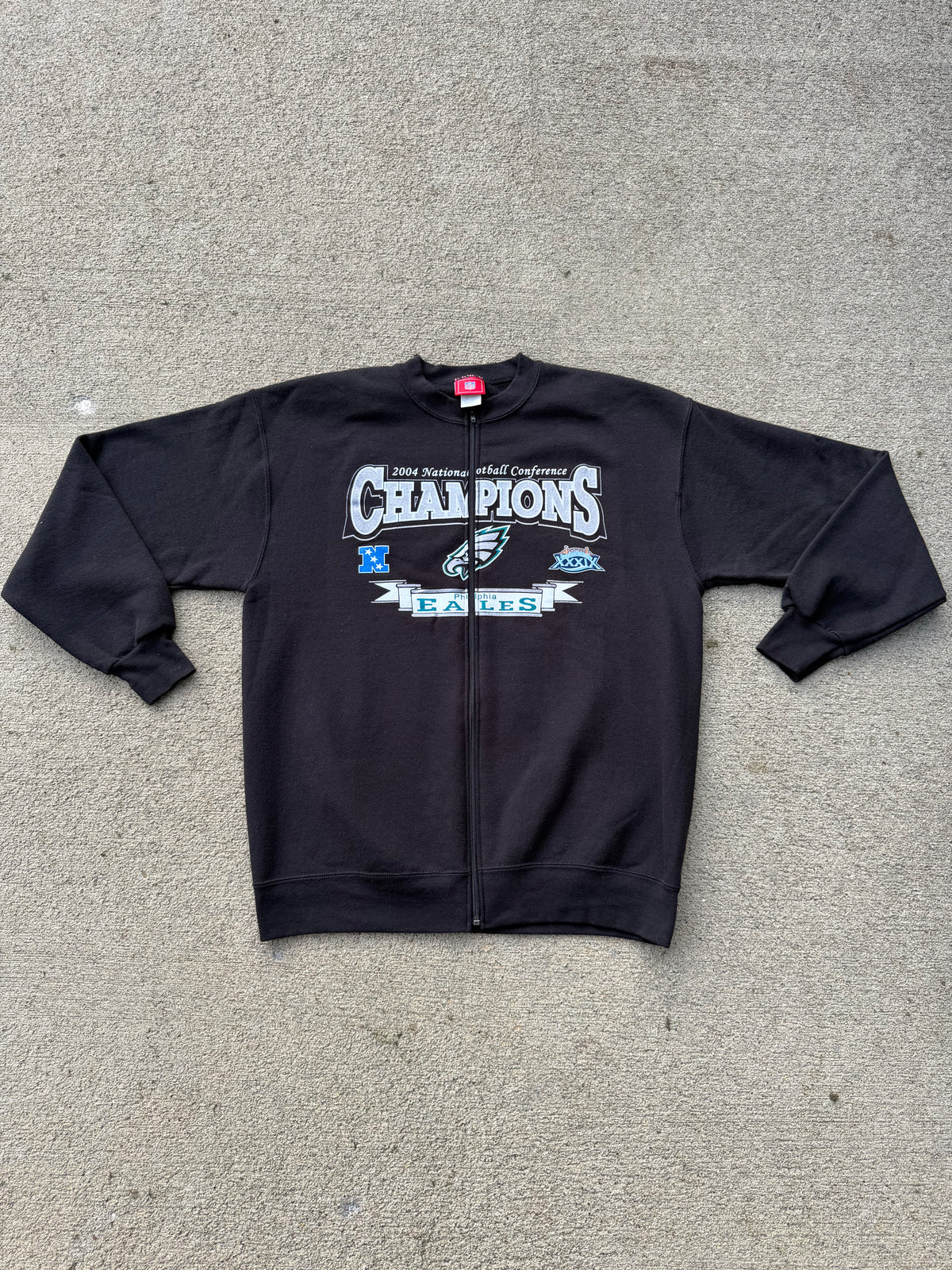 Philly Eagles Vintage Zip Up Crew - L
