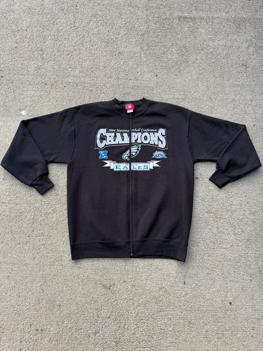 Philly Eagles Vintage Zip Up Crew - L