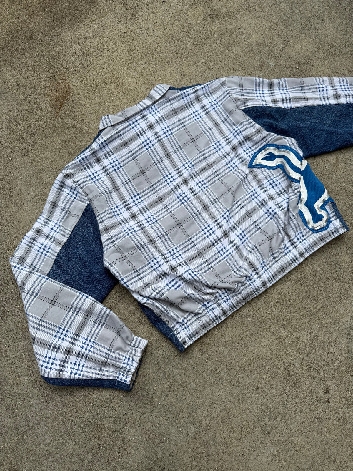 Detroit Lions Cropped Jean Jacket - L
