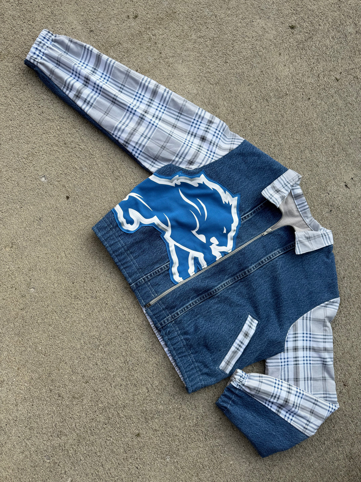 Detroit Lions Cropped Jean Jacket - L