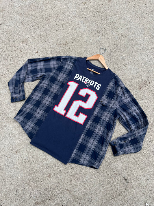 Patriots #12 Flannel Tee - One Size