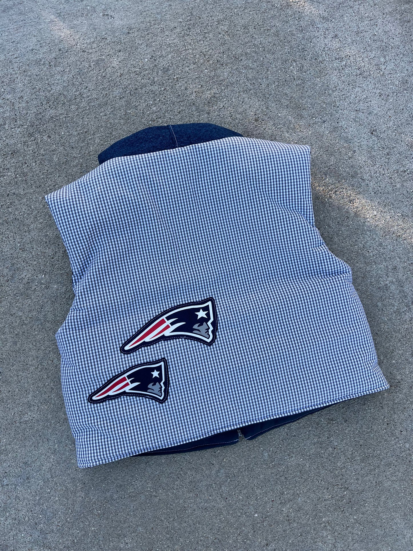Patriots Gingham Puffer Vest