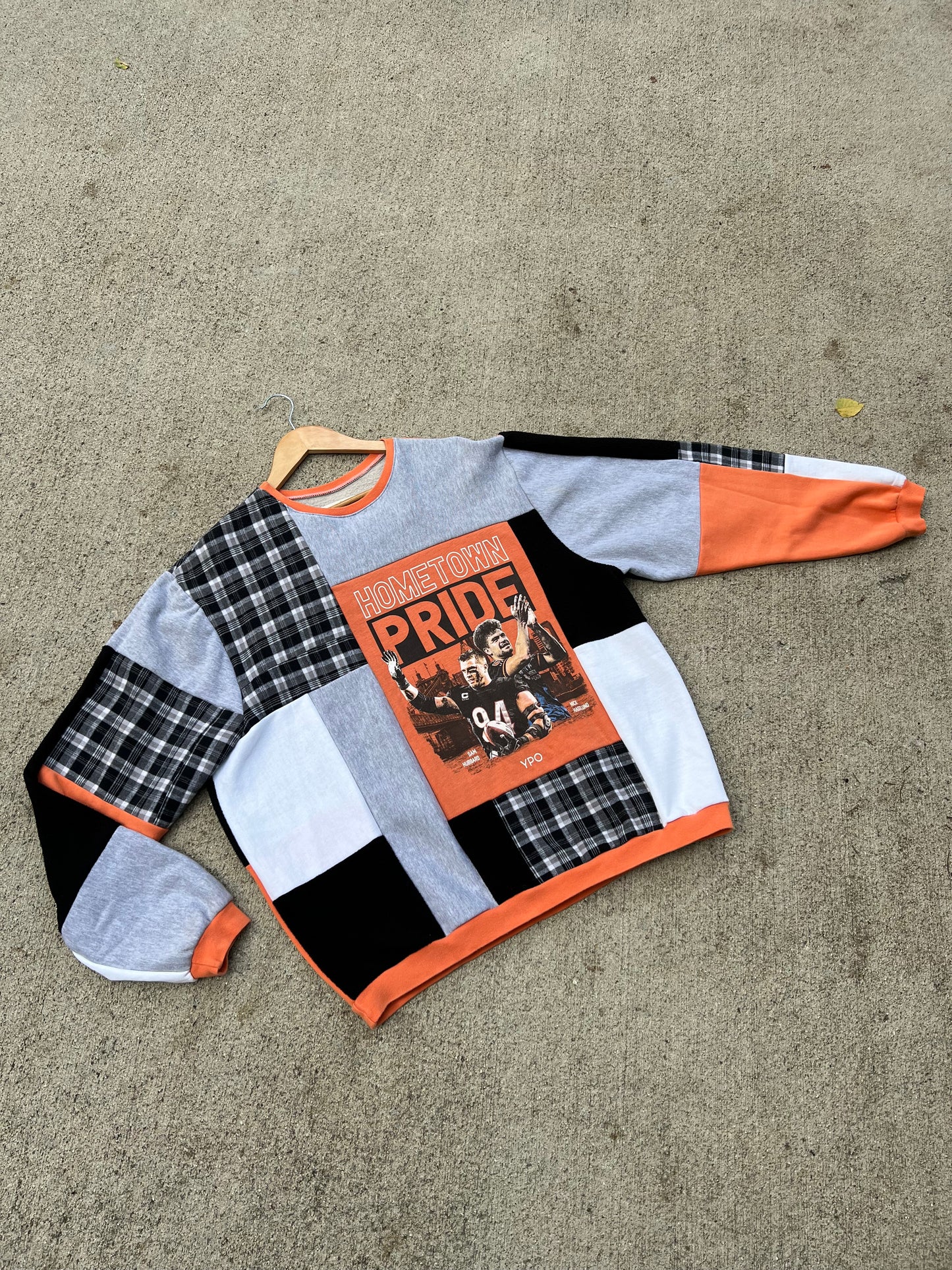 Bengals Plaid Patchwork Crew - XL