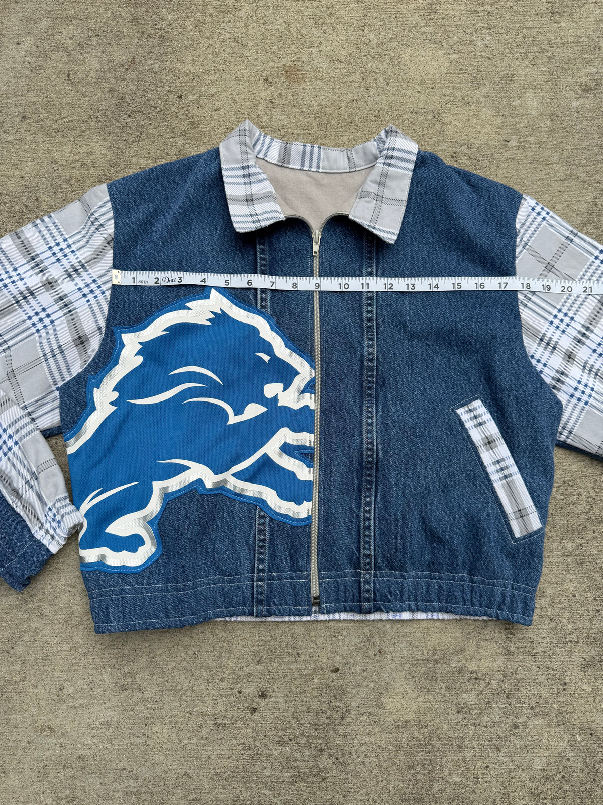 Detroit Lions Cropped Jean Jacket - L