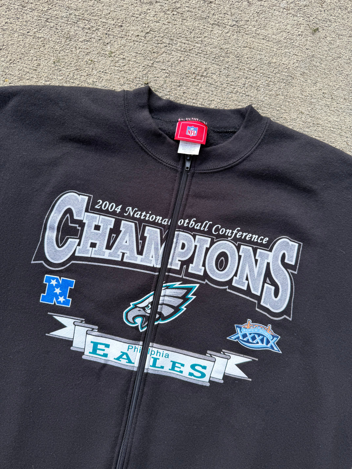 Philly Eagles Vintage Zip Up Crew - L