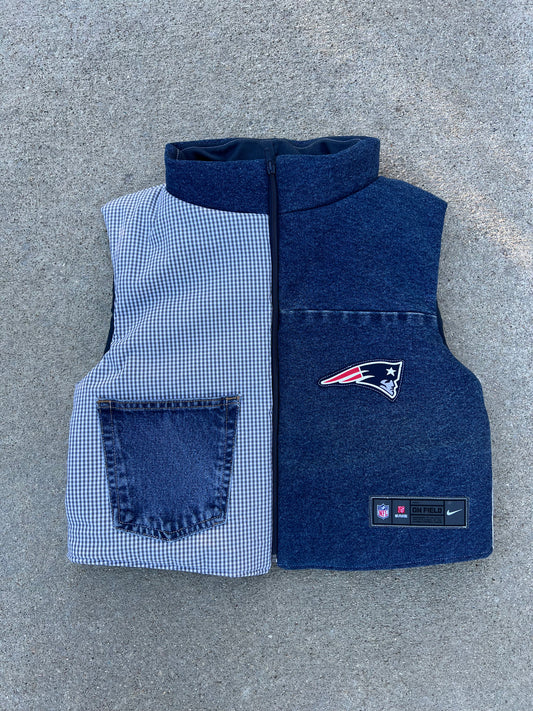 Patriots Gingham Puffer Vest