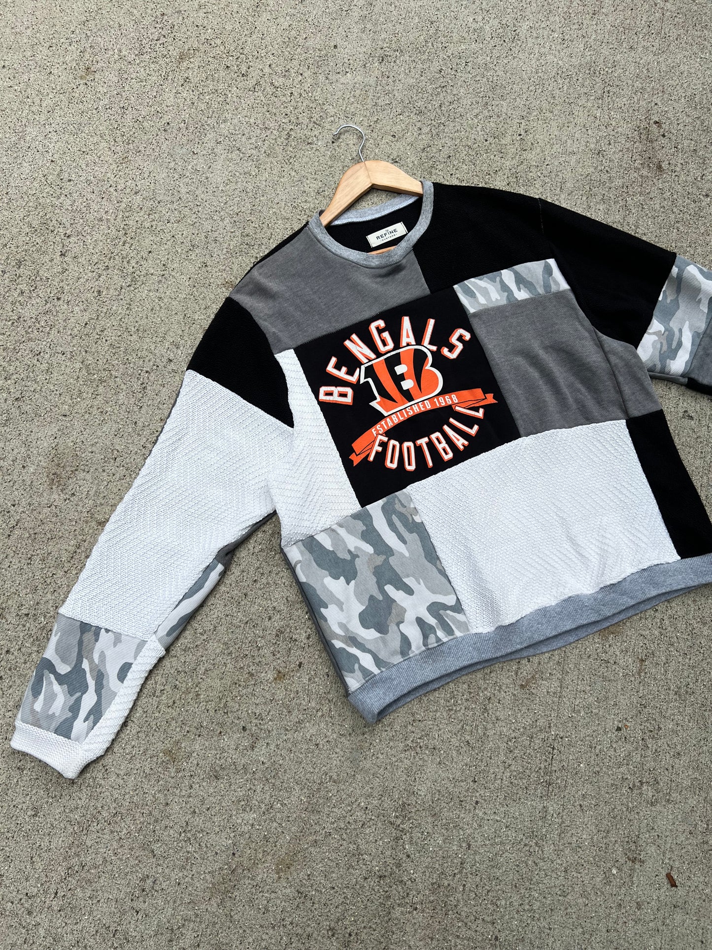 Bengals Camo Patchwork Crew - M