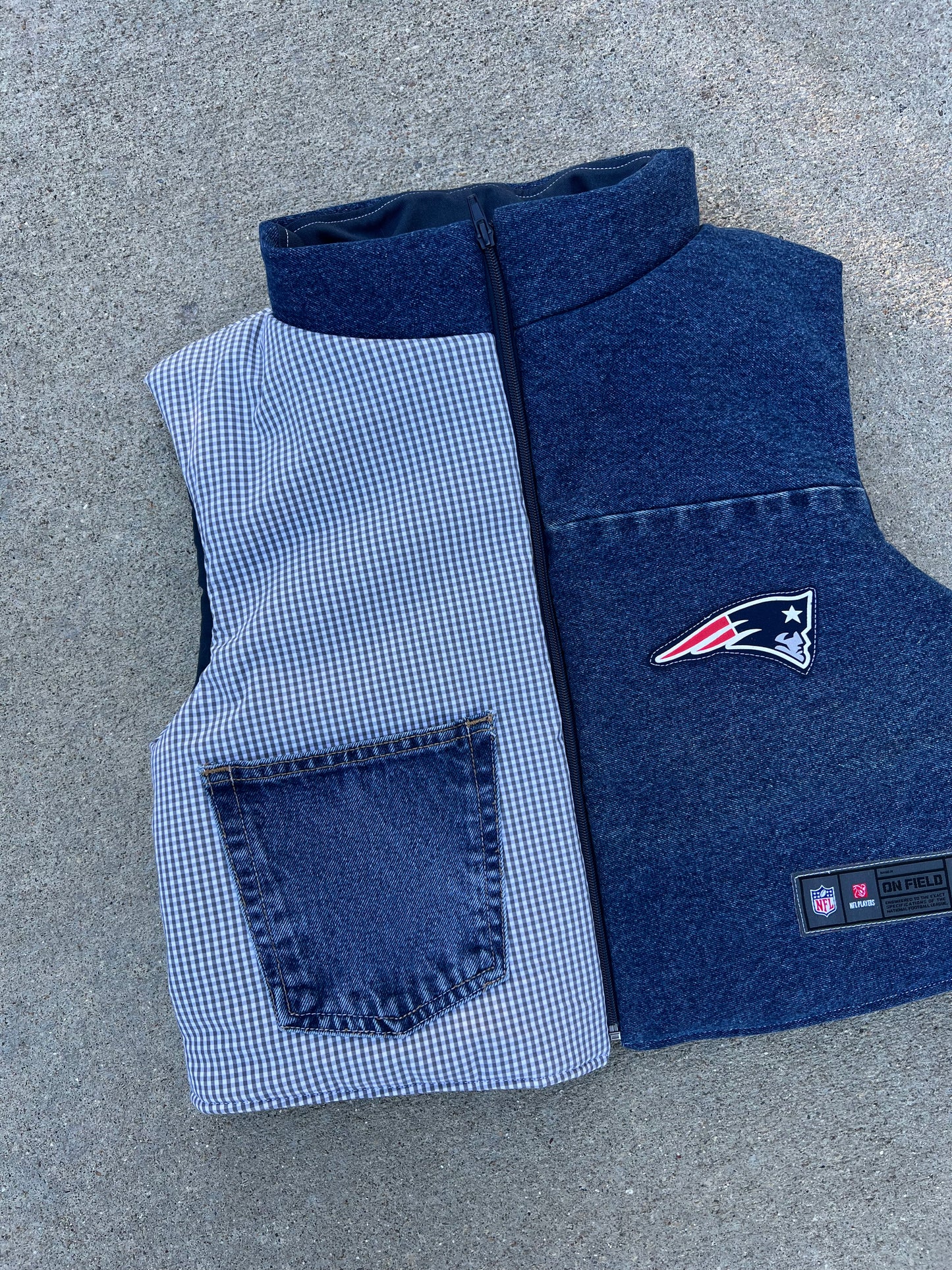 Patriots Gingham Puffer Vest