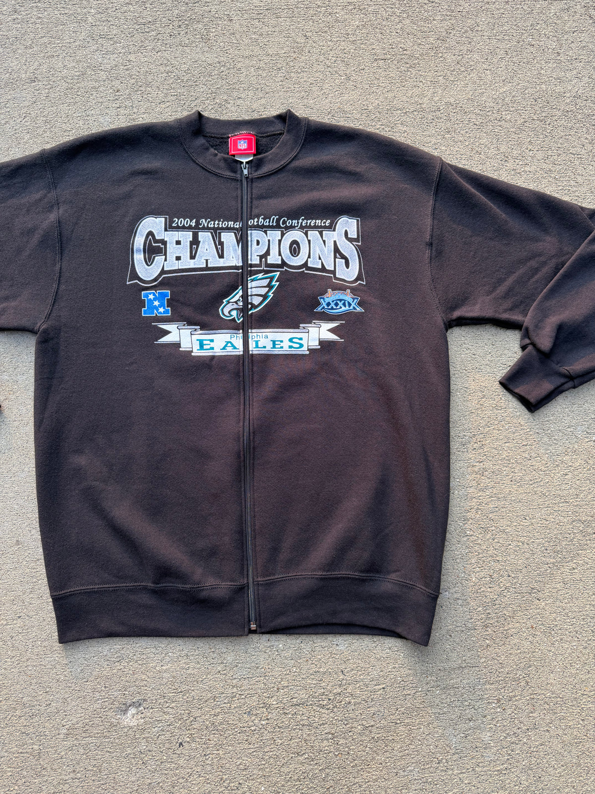 Philly Eagles Vintage Zip Up Crew - L