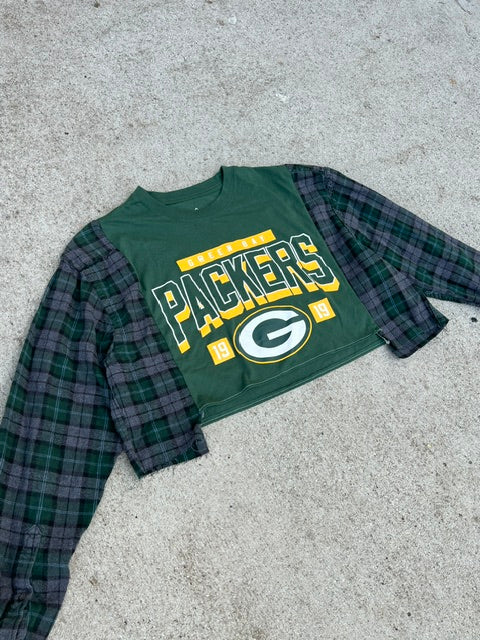 Packers Flannel Cropped Long Sleeve