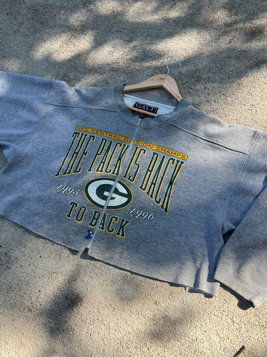 Packers Vintage Zip Up Crew